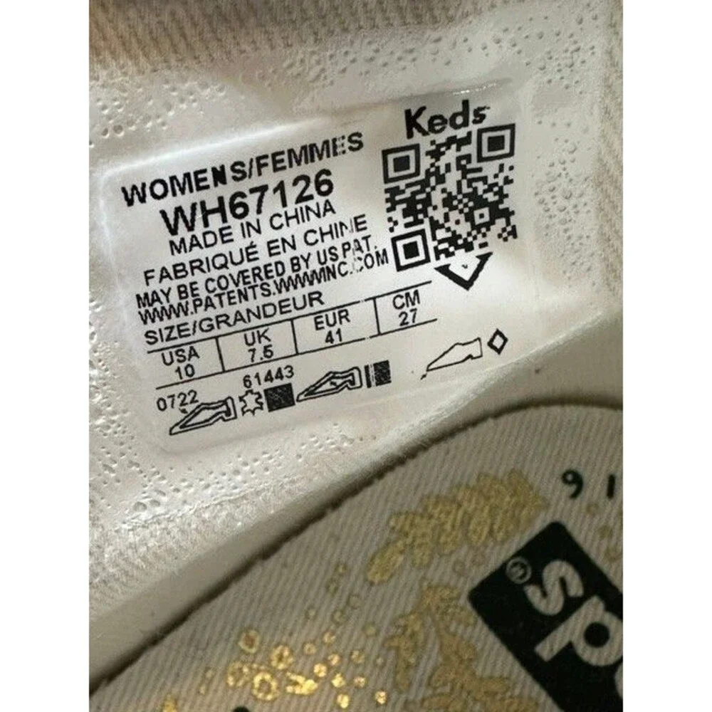 Keds x Rifle Paper Co Cooper Suede Floral High Top Sneakers Tan WH67126 Size 10